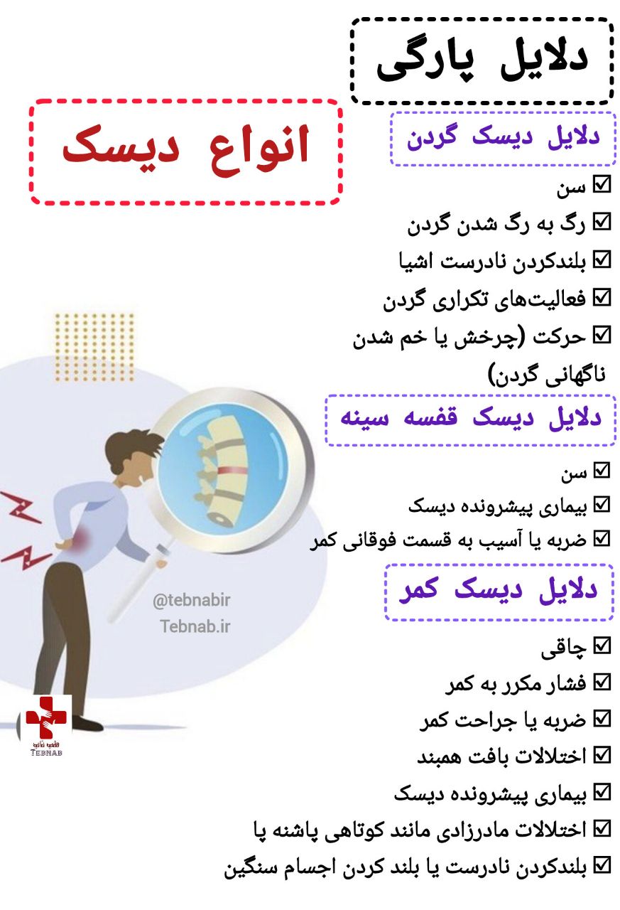 دلایل دیسک کمر